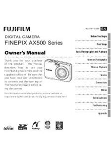 Fujifilm FinePix AX500 manual. Camera Instructions.